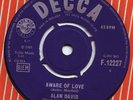 ALAN DAVID 'Aware of love' POPCORN/NORTHERN UK DECCA 45