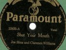 Shut Your Mouth, Joe Simms, Clarence Williams, Waller Paramount 12435 78 rpm