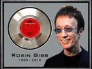 ROBIN GIBB - SAVED BY THE BELL - 1949 - 2012 - FRAMED SILVER 45rpm  RECORD