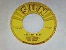 little juniors blue flames - love my baby/ mystery train, sun 192 RARE ORIGINAL