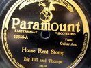 RARE Big Bill ( Broonzy ) and Thomps 78 Paramount 12656 House Rent Stomp / Blues