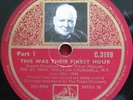 WINSTON CHURCHILL - 3 Disc Set This was their finest Hour 78rpm WW2 Speech