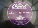 PEGGY LEE FEVER RARE 78 RPM RECORD 1958