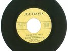 RARE 45 RPM, Roger Washington, Joe Davis Records 7121, You're Too Much/I Need...