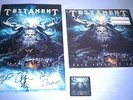 TESTAMENT DARK ROOTS OF EARTH DOUBLE LP WITH AUTOGRAPH HAND SIGNED POSTER PATCH