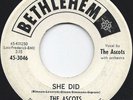 ASCOTS She Did BETHLEHEM 45 1962 northern soul ((HEAR))