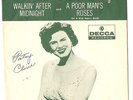 PATSY CLINE, WALKING AFTER MIDNIGHT  PICTURE SLEEVE, 1957 NEAR MINT-