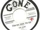 THE DUBS 1962 RARE Doo Wop PROMO 45 Strong VG+ YOU'RE FREE TO GO - GONE 5138