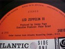 *LED ZEPPELIN 3* **PETER GRANT / JIMMY PAGE** LABEL CREDIT 1970 UK ATLANTIC LP