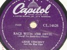 GENE VINCENT   RACE WITH THE DEVIL   UK 78 RPM RECORD   ROCK 'N' ROLL ROCKABILLY