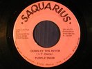 PURPLE SNOW soul-funk 45 DOWN BY THE RIVER / FOOTSTEPS   SAQUARIUS VG TO VG+