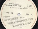 IRON MAIDEN-NO PRAYER FOR THE DYING-RARE GUATEMALA LP