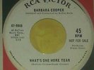 BARBARA COOPER What's One More Tear RARE NORTHERN SOUL promo 45 NM