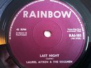 LAUREL AITKEN & THE SOULMEN last night 45 1966 RAINBOW RAI-101 UK exc