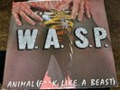 W.A.S.P. ANIMAL F**K LIKE A BEAST ALBUM YELLOW SWIRL VINYL SUPER RARE BLACKIE