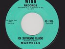 '62 DC Doowop MARVELLS For Sentimental Reasons/Come Back WINN M- HEAR BOTH NOW
