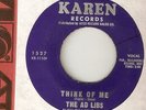 NORTHERN SOUL THE AD LIBS THINK OF ME / EVERY BOY AND GIRL KAREN DETROIT  45