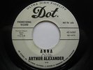 ARTHUR ALEXANDER 45 Anna DOT northern soul promo VG++