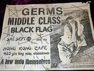 RARE 1979 GERMS FLYER BLACK FLAG MIDDLE CLASS @ HONG KONG CAFE PUNK HARDCORE KBD