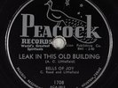 Hear Black Gospel 78 rpm  BELLS OF JOY Leak In This Old Building PEACOCK 1708