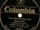 George Williams, Lemuel Fowler, piano, Oh Dark Gal Columbia 14078 78 rpm blues