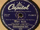 GENE VINCENT - baby blue /dance to the bop  TURKISH PRESSING 78 RPM RECORD