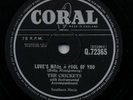 50s Rock N Roll Rockabilly Buddy Holly THE CRICKETS love's made a fool UK 78 RPM
