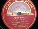 LUCETTE DESCAVES / RAVEL - DEBUSSY / DISQUE GRAMOPHONE  78 RPM