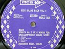 Ricci Plays Bach Vol 1.Sonata And Partita Unaccompanied Violin.MUCS 103.EX+.Rare