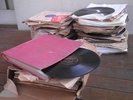 STACK OF OLD 78`s GRAMOPHONE RECORDS