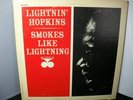 Lightnin Sam Hopkins Bluesville # 1070 Smokes Like Lightning  LP 33 rpm  Blues