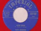 FATS DOMINO: How Long / Dreaming (rare blues & r&b vinyl 45) red wax