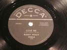 BUDDY HOLLY / LOVE ME  b/w BLUE DAYS BLACK NIGHTS / ROCK --78rpm