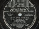 Rare Jazz 78 - Teddy Wilson & Billie Holiday - I Must Have That Man - Brunswick