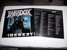 Paradox Heresy LP Vinyl German Thrash (Vendetta Deathrow Exumer Angel Dust Sodom