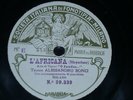 OPERA 78 rpm RECORD Fonotipia TENOR ALESSANDRO BONCI Favorita DONIZETTI Africana