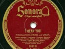 Rare Jazz 78 - Coleman Hawkins - I Mean You - Sonora #3027 - Very Strong VG+