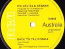 IVA DAVIES & AFGHAN 45: BACK TO CALIFORNIA/I CAN REACH YOU OZ RCA 102669 NM/M