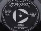 Link Wray And His Ray Men - Rumble - UK 45 - London HLA 8623 - Tri Centre