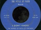 THE WINGS OF FAITH OF CHICAGO I Dont't RARE BLACK GOSPEL 45 on WINGS OF FAITH