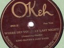 Okeh 4918 KING OLIVER JAZZ BAND Dipper Mouth Blues 1923 w Louis Armstrong