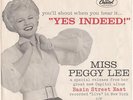 MISS PEGGY LEE--PICTURE SLEEVE + 45 on CAPITOL--(YES INDEED)--PS--PIC--SLV