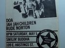 vtg org D.O.A. JAH JAH CHILDREN RUDE NORTON 11x17 Punk Flyer kbd hardcore '80s