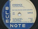 Rare Jazz 78 - The Thelonious Monk Quartet - Evidence - Blue Note # 549 - HEAR
