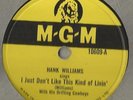 78 Rpm Record Hank Williams I Just Don't Like This Kind Of Livin' / May You Neve