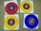 Beatles 45 rpm singles, 4 re-issues in colored vinyl, Rain, Helter Skelter..VG++
