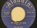 FIVE KEYS “Glory of Love” scarce doo wop group 45 on ALADDIN '51 orig HEAR