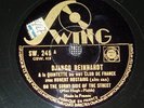DJANGO REINHARDT & HUBERT ROSTAING - I won't dance - 78 tours / rpm Swing
