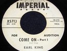 EARL KING Come On Audition DJ 1960 Blues R&B Hendrix Stevie Ray Imperial X5713