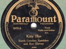 Paramount 3072 North Carolina Ramblers w Roy Harvey KITTY BLYE/BLUE EYES E-/VG+